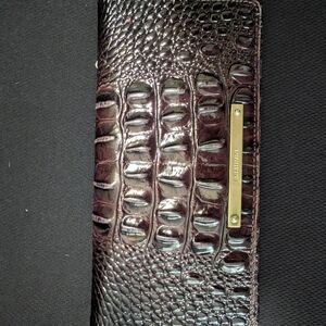 Brahmin Crocodile Embossed Wallet In Dark Brown (Mocha)